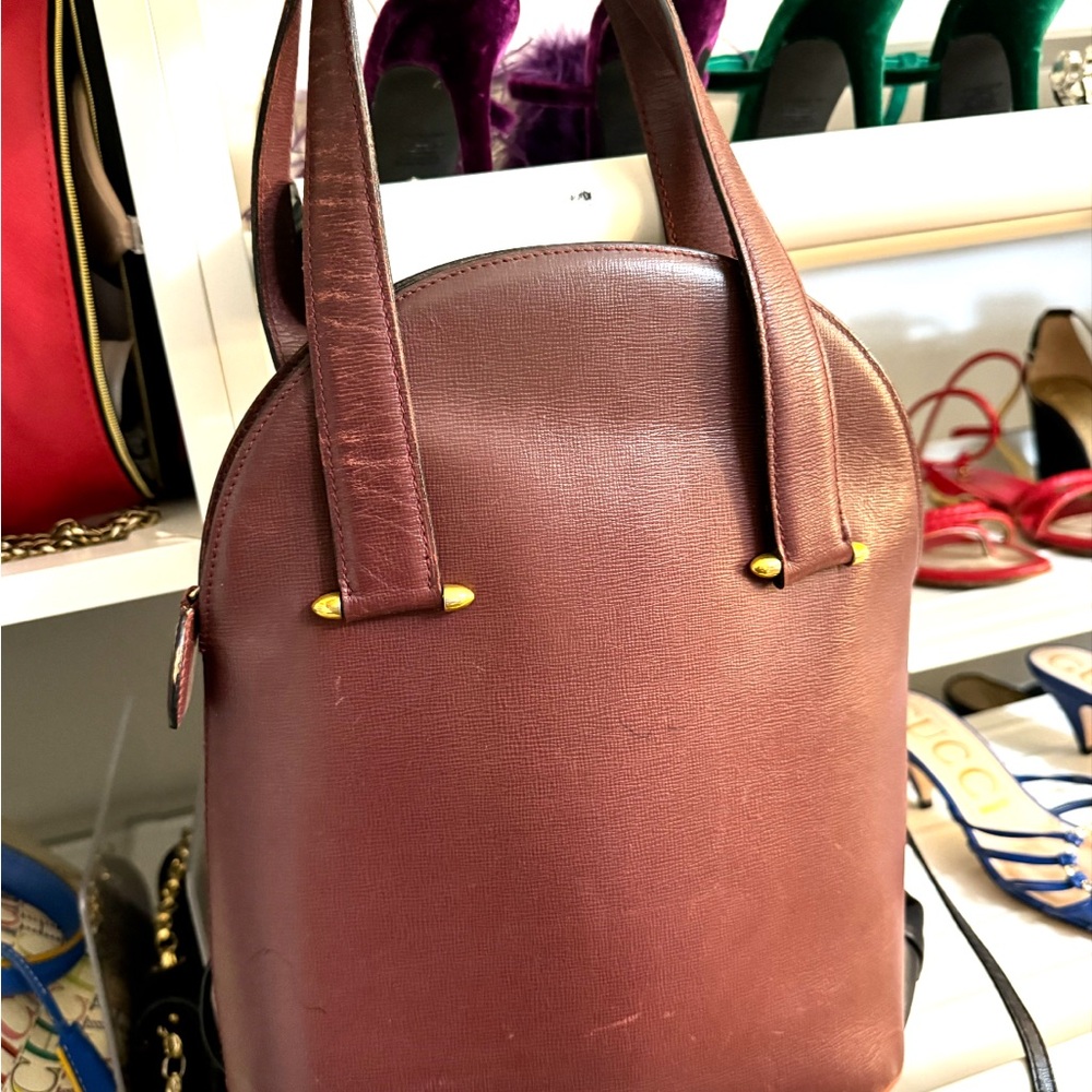 Elegant Burgundy Leather Tote Bag